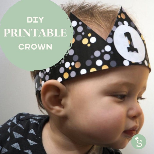 Paper Birthday Crown DIY template -Printable instant download party hat-DIY Christmas Crown -Christmas Cracker filler - printable kids craft