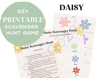 Jeu de fête d'anniversaire Daisy pour les enfants - Jeu imprimable de deux fêtes groovy - Activité de correspondance des couleurs