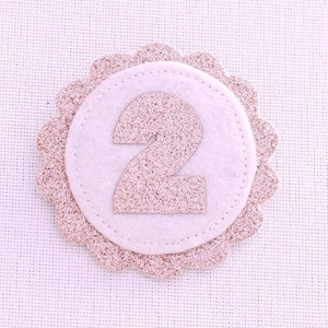 Birthday Badge - Rose Gold Glitter Birthday Pin- Any Age Personalised Felt Birthday Badge Girl - Custom Birthday Badge for Kids