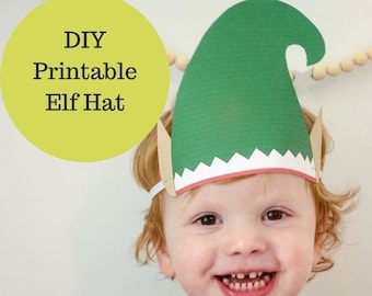 Kids Paper Elf Hat Printable- Elf paper crown printable - Christmas paper hats Instant Download -Christmas Teacher resource -kids craft idea