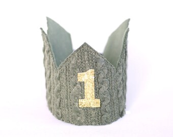 1st Birthday Crown -Olive 1st Birthday Party Hat-First Birthday Boy Outfit-safari jungle first birthday party theme-cake smash outfit boy -