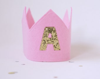 Birthday Crown -  You choice felt colour and letter - personalised crown - felt crown - personalised gift - custom birthday crown kids gift