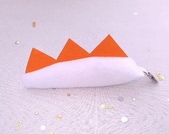 Dinosaur tail MINI-White Bright Orange dinosaur -  Dinosaur Party Favour-Dinosaur Pretend play gift -