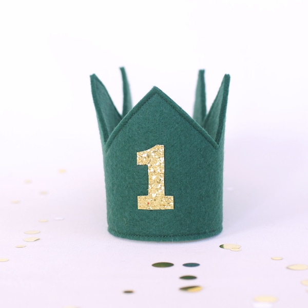 Green First Birthday Crown  -Birthday boy crown -cake smash outfit boy -Safari  Jungle Party hat -1st Birthday Crown Boy -Birthday boy crown