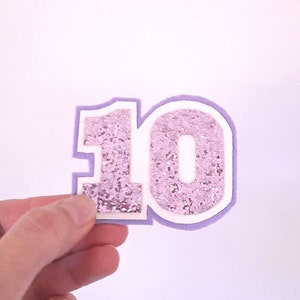Personalized Glitter Birthday Badge - Custom Felt Number Pin