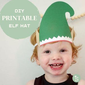 Kinderen papieren elfenhoed afdrukbare- Elf papieren kroon afdrukbare - kerstpapieren hoeden Instant Download - hulpbron kerstleraar - knutselidee voor kinderen
