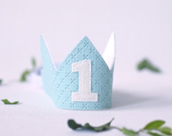 First Birthday Crown - Blue Crown - Birthday Boy outfit - 1st Birthday Crown Boy - Cake smash outfit boy - Birthday boy crown
