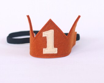 First Birthday Crown Boy -  Rust -1st Birthday Crown Boy - Birthday Boy outfit  - Cake smash outfit boy - Birthday boy crown