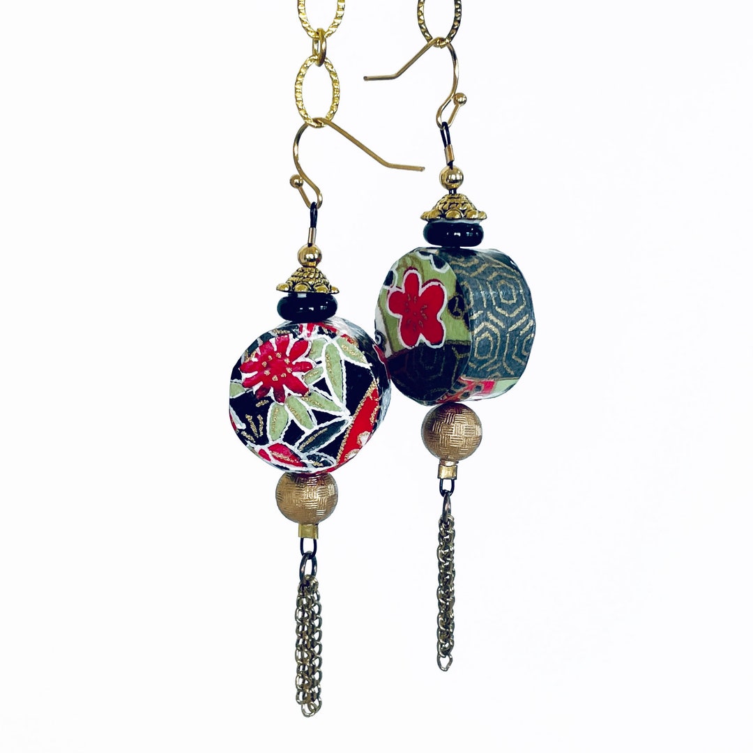 Japanese Lacquer Plate Earrings