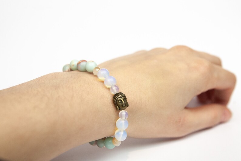 Prayer and Meditation Buddha Bracelet Blue Nature Gemstone Yoga Gift