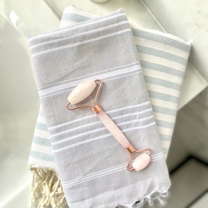 Grey striped Turkish hand towel