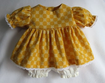 Cabbage Patch Doll Dress 16"/Cabbage Patch Kids Clothes/Yellow Doll Dress