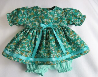 Cabbage Patch Doll Dress 16"/Cabbage Patch Kids Dress/Turquoise Doll Dress