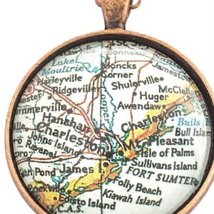 Charleston Map Necklace- Map Jewelry- Bridesmaides gift