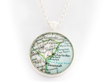 Charleston Map Necklace/City Map