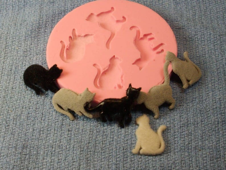 Cat Silicone Mold, Candy, Resin, Wax, Clay