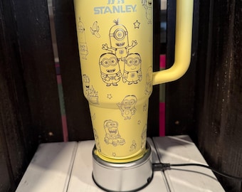 One in a Minion Laser Engraved Stanley Tumbler: Daffodil 30 oz with lid and straw