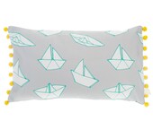 Origami Boat Pom Pom Cushion