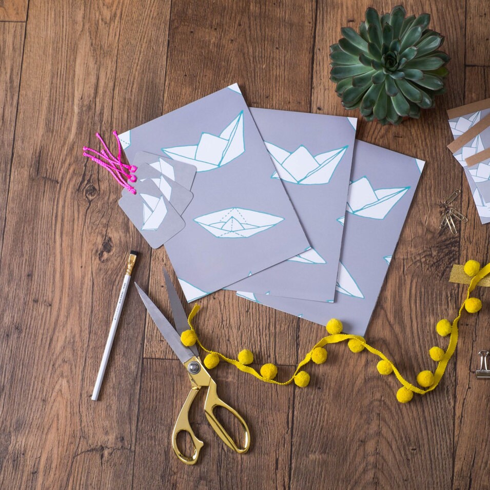 Origami Crane Gift Wrapping Paper Etsy