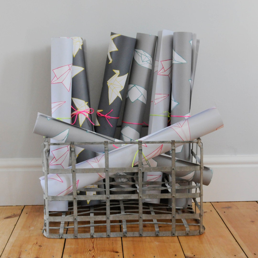 Origami Crane Gift Wrapping Paper Etsy
