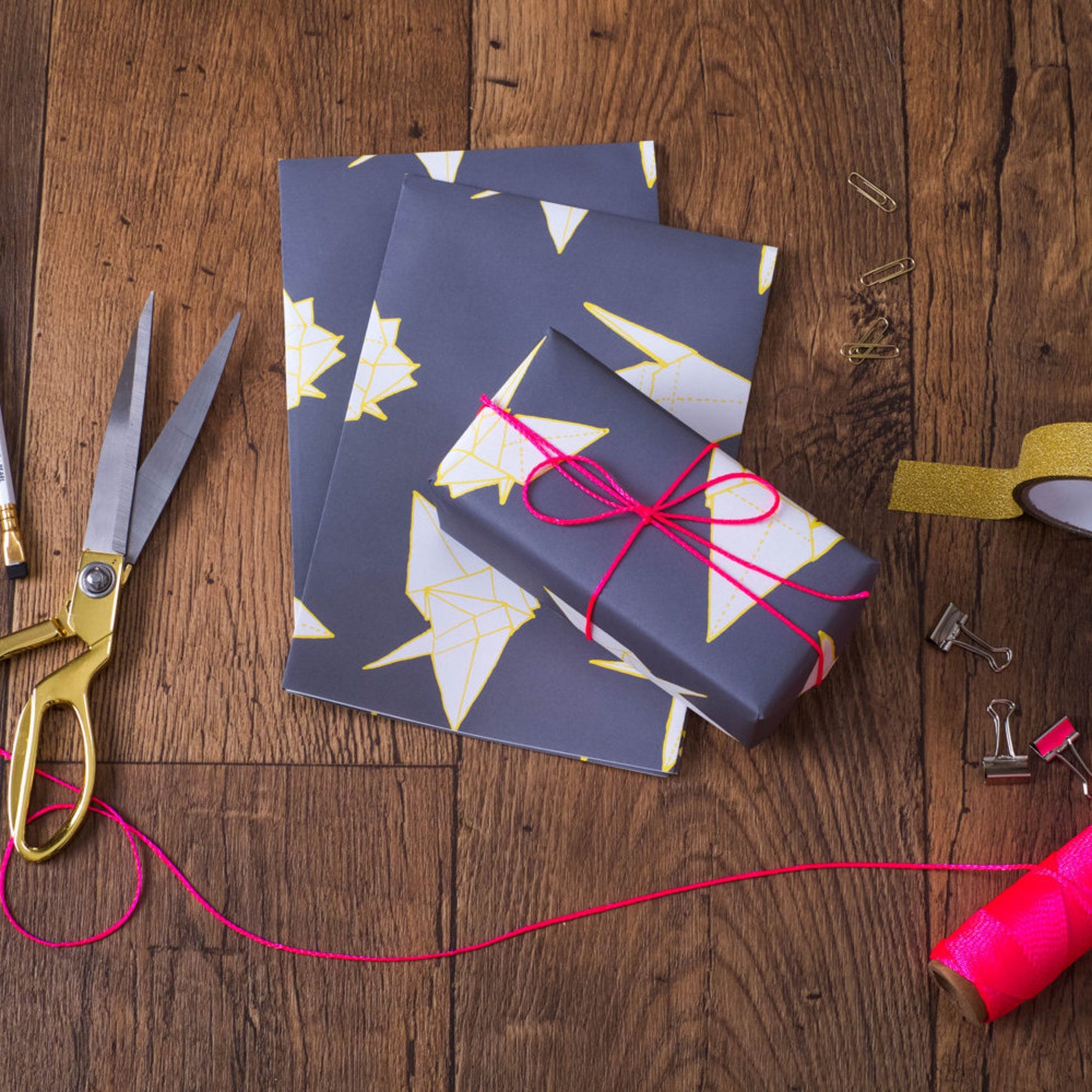 Origami Crane Gift Wrapping Paper Etsy
