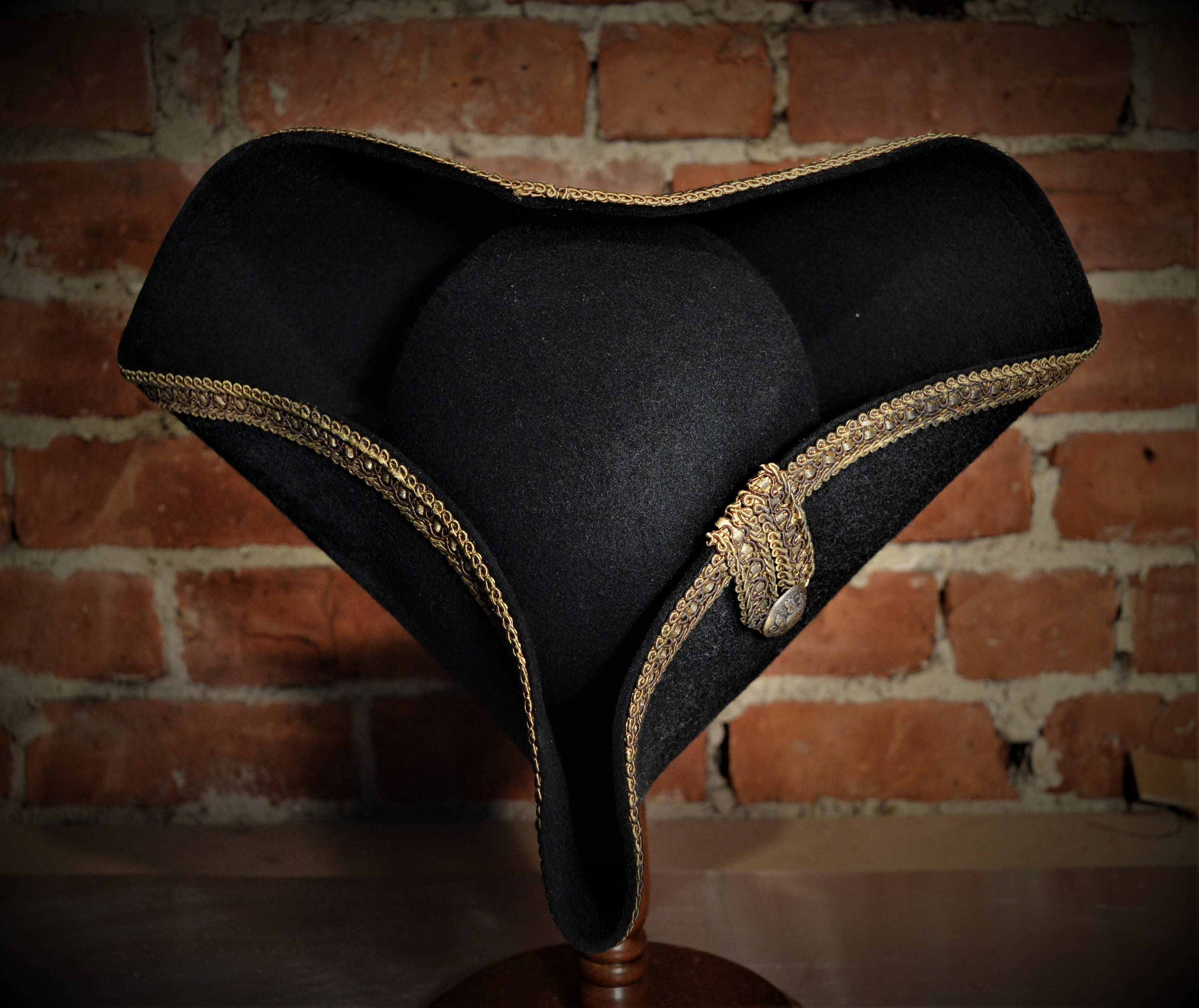 Black Wool Felt Tricorn Hat Distressed Pirate Hat. Etsy UK