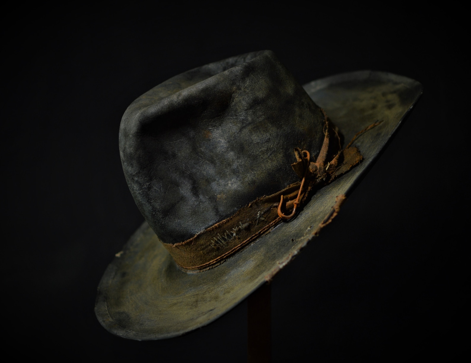 Custom Distressed Fedora Hat wide Brimmed Fedora Hat Etsy