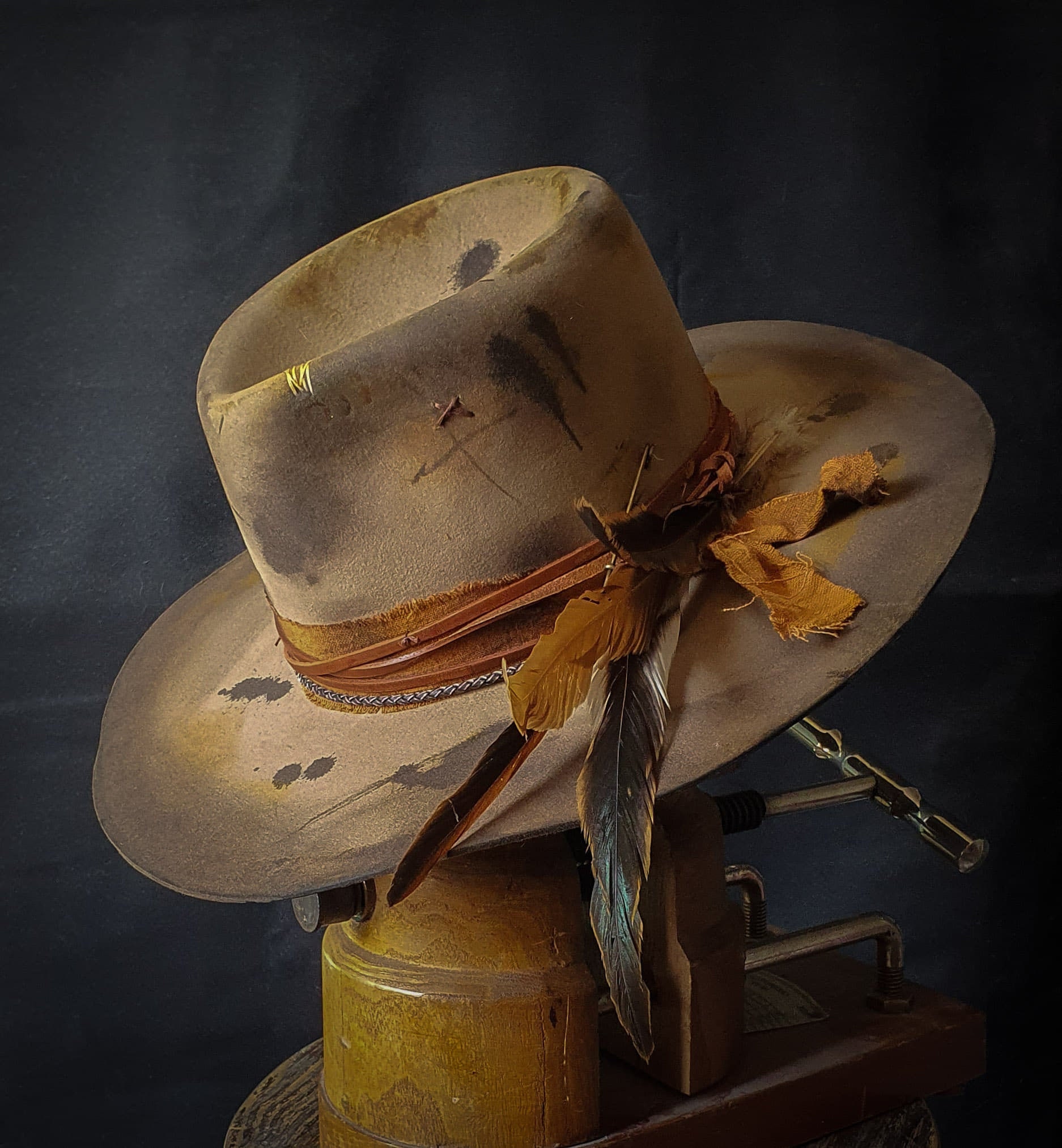 Sombrero fedora personalizado desgastado / sombrero occidental - Etsy España
