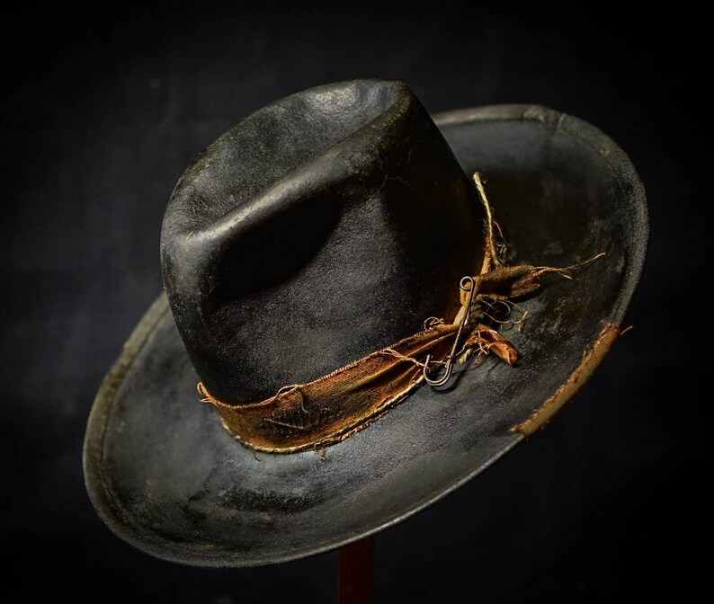 Custom Distressed Fedora Hat wide Brimmed Fedora Hat Etsy
