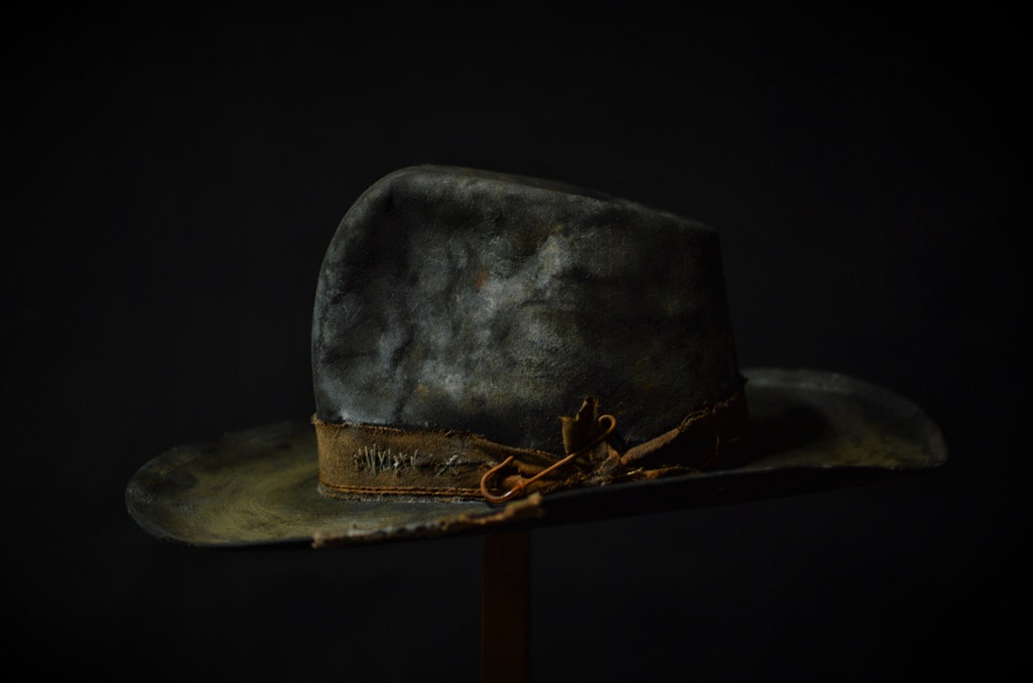 Custom Distressed Fedora Hat wide Brimmed Fedora Hat Etsy