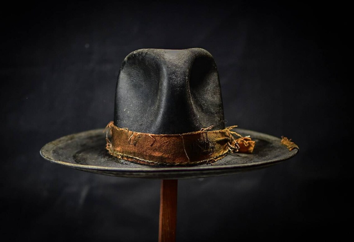Custom Distressed Fedora Hat wide Brimmed Fedora Hat Etsy