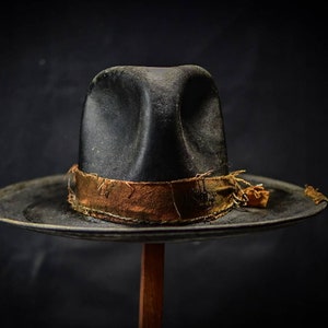 Custom Distressed Fedora Hat |wide Brimmed Fedora Hat