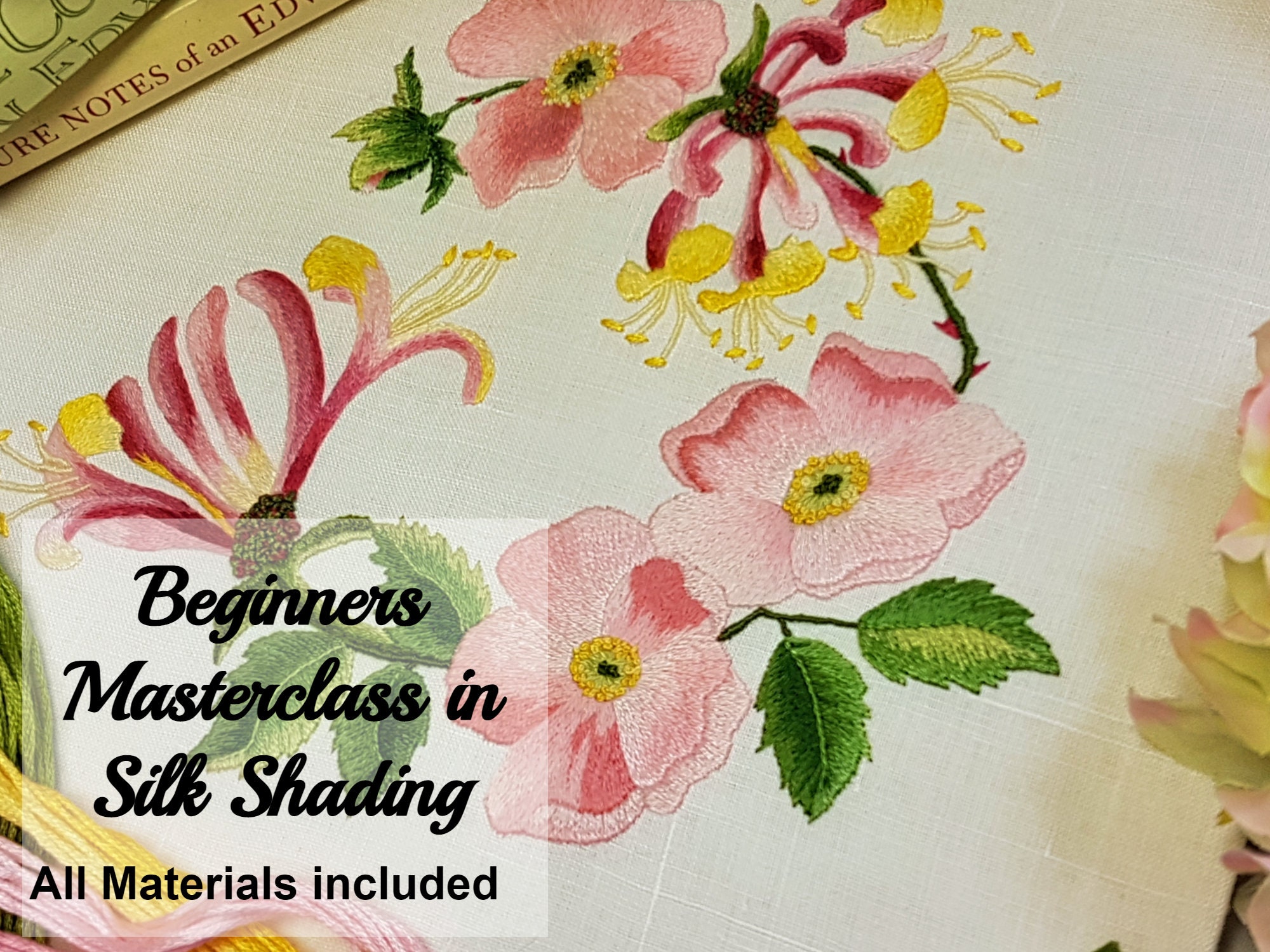Traditional Embroidery Kit : Hedgerow Honeysuckle *A MASTERCLASS IN S…