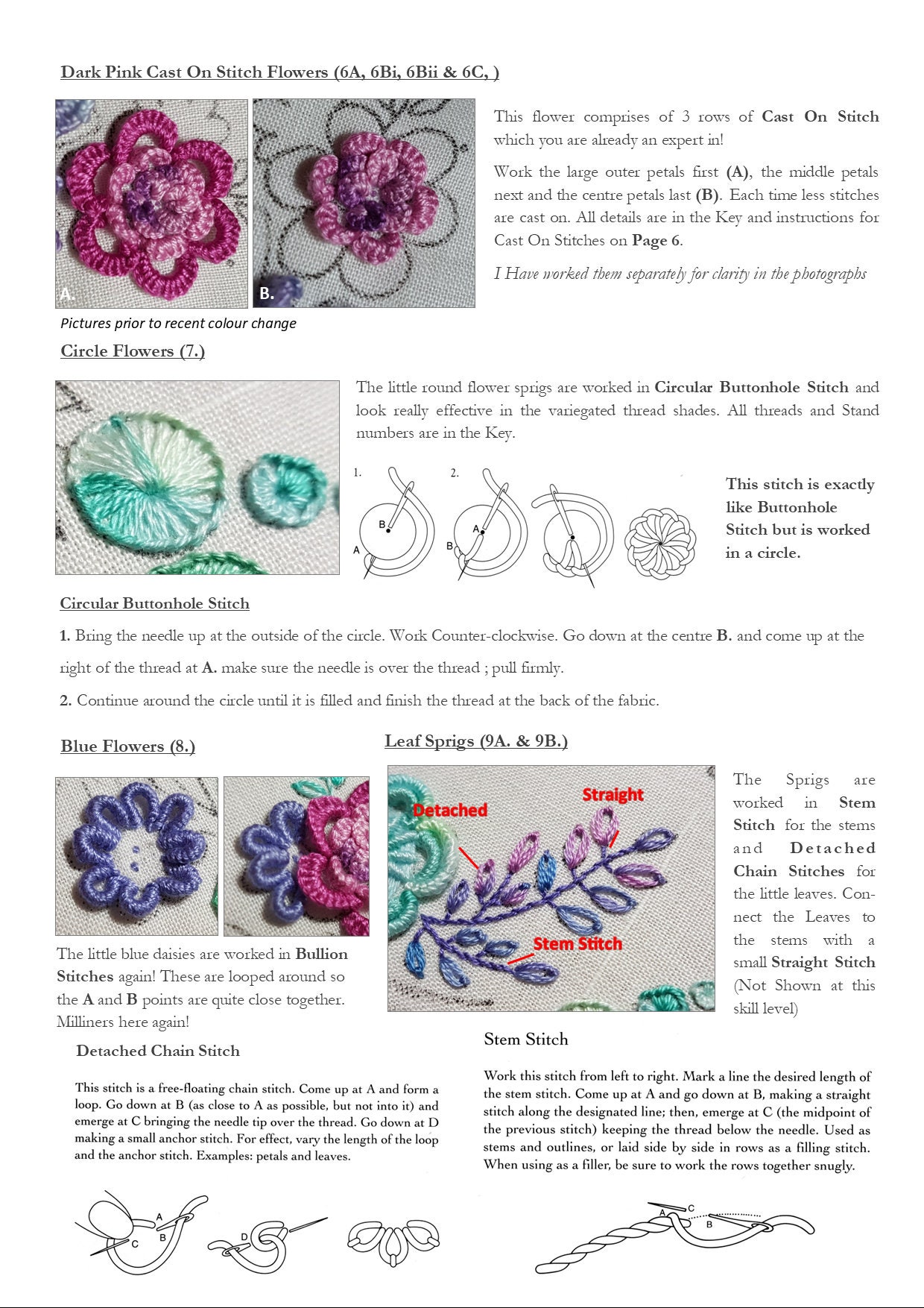 Flower Festival (mauves) Stumpwork PDF Tutorial Pack Embroidery With ...
