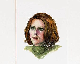 Scarlett Johansson Fine Art Original Watercolor Painting Artwork of Superhero Actress, Celebrity Wall Art, Famous People Painting