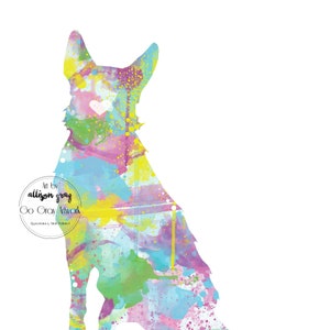 German Shepherd Dog Silhouette - Watercolor Print Artwork of Colorful GSD for Pet Lovers, Dog Lover Gift, Decor, Wall Art, Shepherd Painting