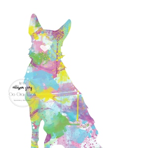 German Shepherd Dog Silhouette - Watercolor Print Artwork of Colorful GSD for Pet Lovers, Dog Lover Gift, Decor, Wall Art, Shepherd Painting