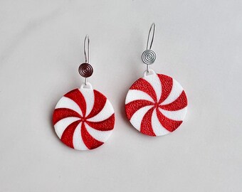 Peppermint Candy Drop Earrings – Christmas Jewelry