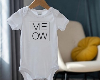 Cute Baby Onesie® MEOW Elemental Design 6-9 Month Onesie® Simple Gender Neutral Clothes Cat Design Baby Shower Gift Meow Baby Bodysuit