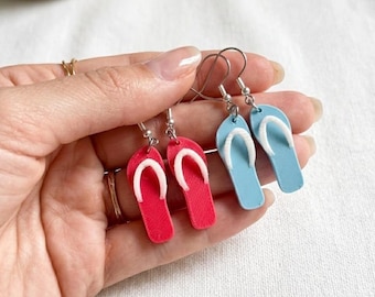 Flip Flop Earrings – Red, White, & Blue Beach Sandals Jewelry