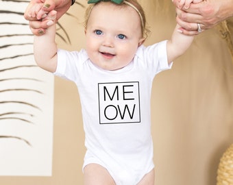 Cute Baby Onesie® MEOW Element Design 3-6 Month Onesie® Simple Gender Neutral Clothes Cat Design Onesie® Baby Shower Gift Meow Baby Bodysuit