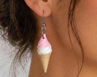 Ice Cream Cone Earrings – Miniature Food Jewelry