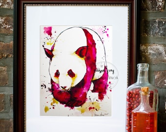 8x10 Panda Bear Watercolor PRINT Painting - Giclee print - Animal Lovers Gift and Home Decor