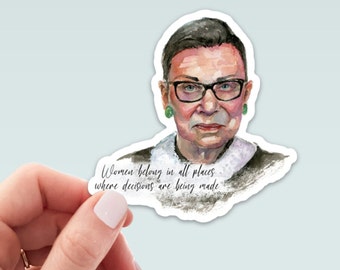 Ruth Bader Ginsburg Sticker - Die Cut Vinyl, Weather Proof, Water Resistant, Notorious RBG Quote Sticker, Water Bottle Sticker, Laptop Art