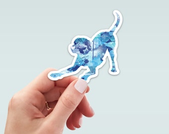 Labrador Retriever Sticker - Die Cut Vinyl, Weather Proof, Water Resistant, Playful Play Bow Puppy Lab Dog, Water Bottle Sticker, Laptop Art