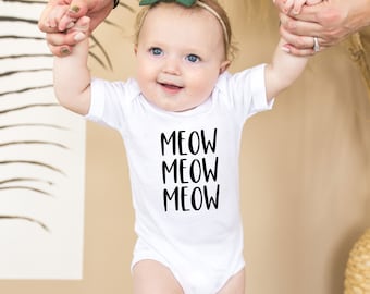 Cute Baby Onesie® Meow Design 3-6 Month Onesie® Simple Gender Neutral Clothes Cat Design Onesie® Baby Shower Gift Meow Baby Bodysuit