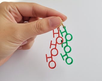 Ho Ho Ho Dangle Earrings – Santa Claus Christmas Jewelry
