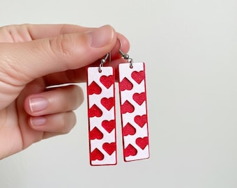 Cutout Heart Silhouette Drop Earrings – Valentine's Day Jewelry