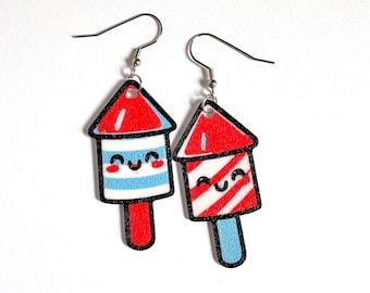 Kawaii Fireworks Earrings – Patriotic Fourth of July Jewelry