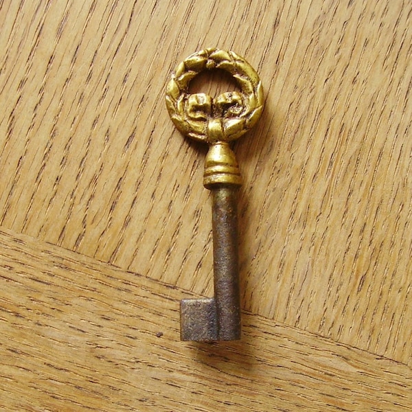 Antique French Brass key.  Ornate Hardware
